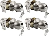 Vista 13 de BESTTEN Pomo de puerta de entrada con llave, cerradura de puerta de entrada, bola estándar, todo de metal, negro mate