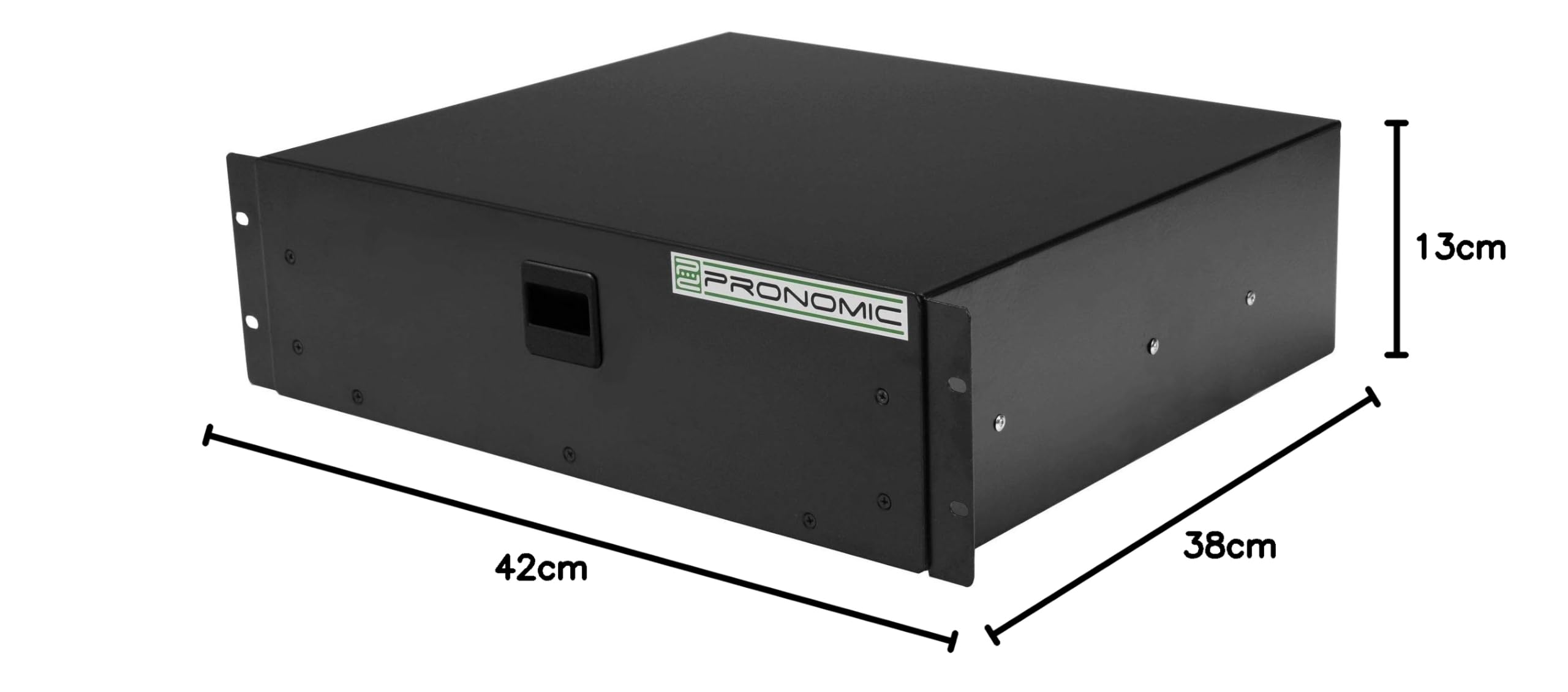 Pronomic RD-103 Cassetto Rack 3 HE (cassetto per rack 19 pollici, Snaplock, lamiera d'acciaio) nero