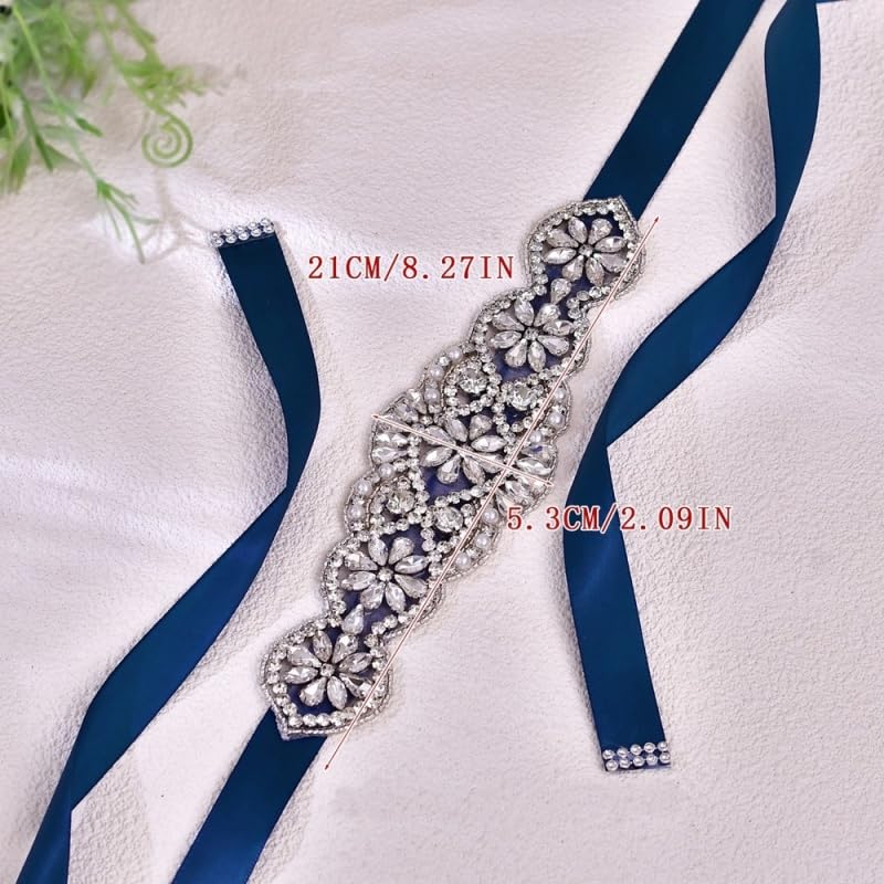 Bridal Rhinestones Belt Handmade Crystal Bridal Belts Elegant Evening Dress Accessories Bridesmaid Waistband3