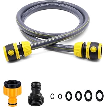 Connection Set 1/2 Inch for Hose Adapter for Connecting the Hose Trolley 3/4 Inch Male Thread Device Adapter 2-in-1 Tap Connector Faucet Adapter 1/2 Inch Hose End Adapter 1.5 m Length