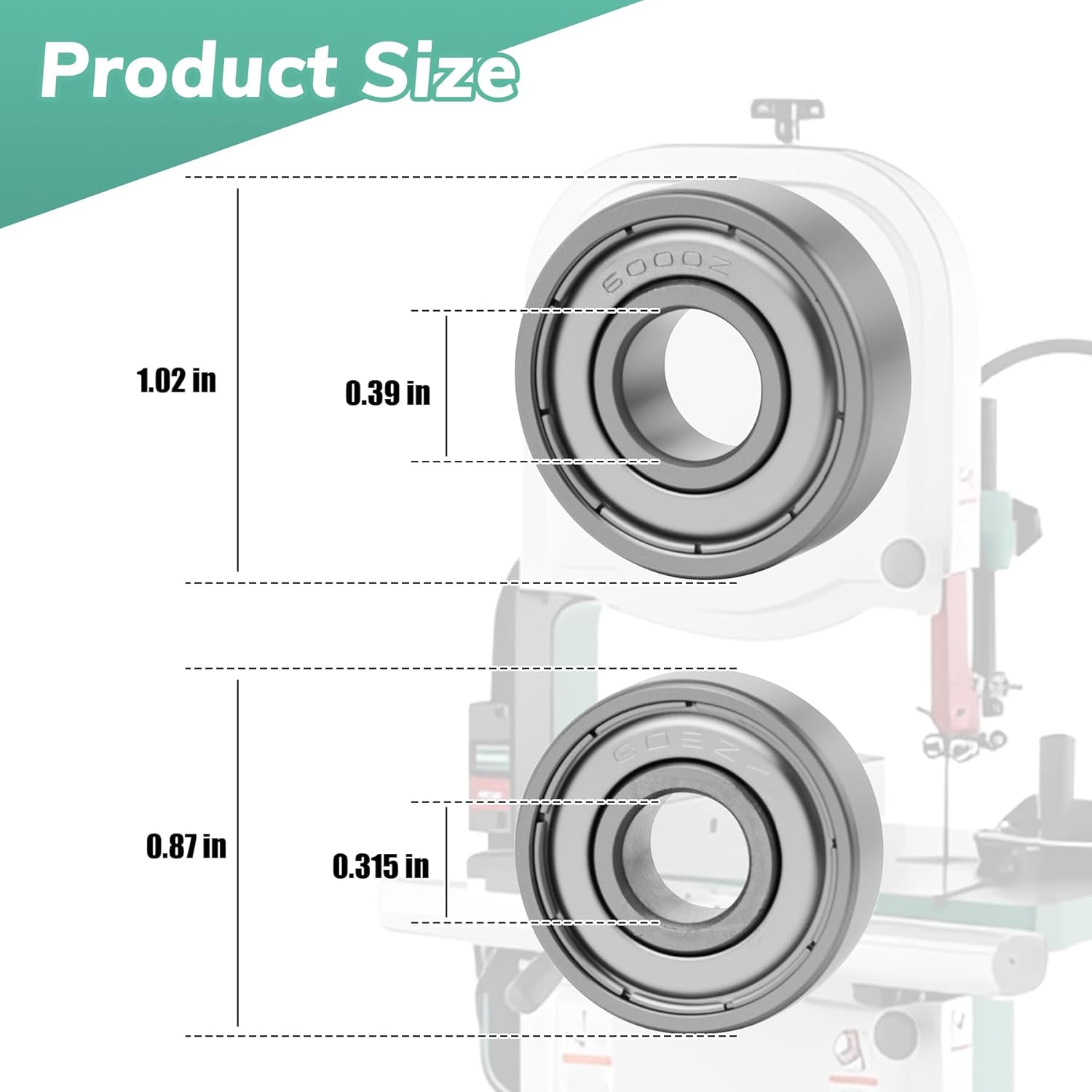 QemoraHome Saw Bearings 6 Pcs, Compatible with Grizzly G0555 Band Saw, Bandsaw Thrust and Guide Bearing Replacement