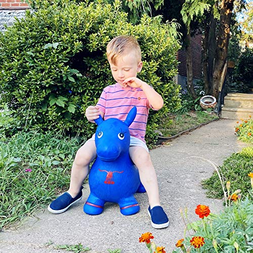 Appleround Blue Horse Hopper, Pump Included (Inflatable Space Hopper, Jumping Horse, Ride-On Bouncy Animal) #TOP6