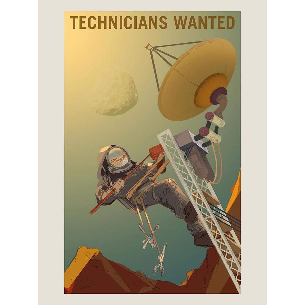 Wee Blue Coo Nasa Space Exploration Job Advert Technicians Art Print Poster Wall Decor 12X16 Inch