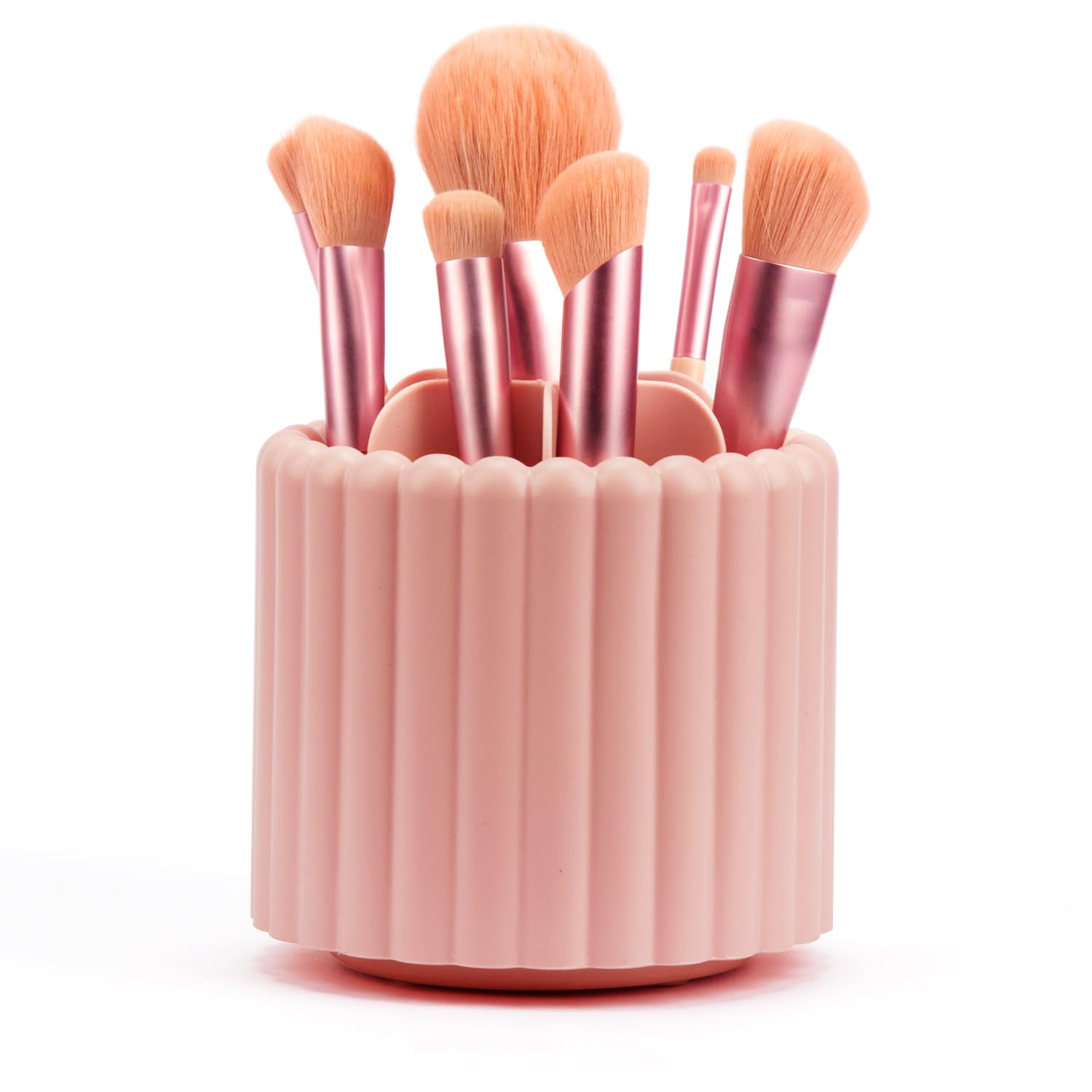 Gobelet rotatif à 360° pour pinceaux de maquillage, organiseur de pinceaux mignons, 7 emplacements amovibles pour coiffeuse, commode, bureau, 12,7 cm | 1 lot