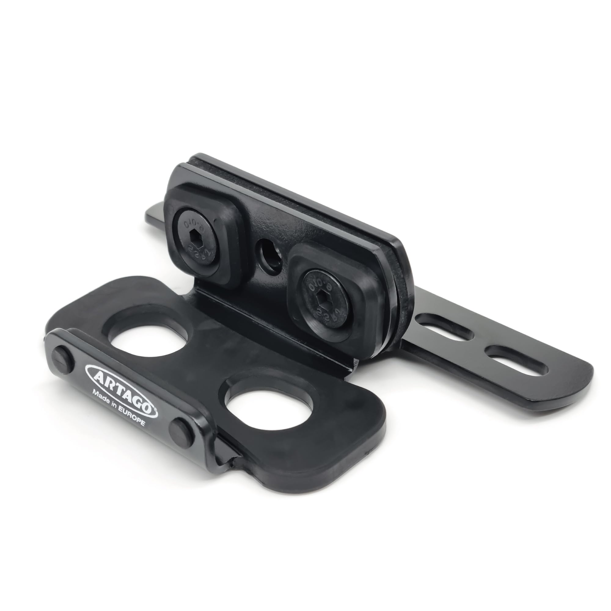 ARTAGO K204 Transport Bracket for ARTAGO 32 Disc Lock | Removable Footpegs with Vertical Bolts | Black Steel with Anti-Vibration Silentblocks