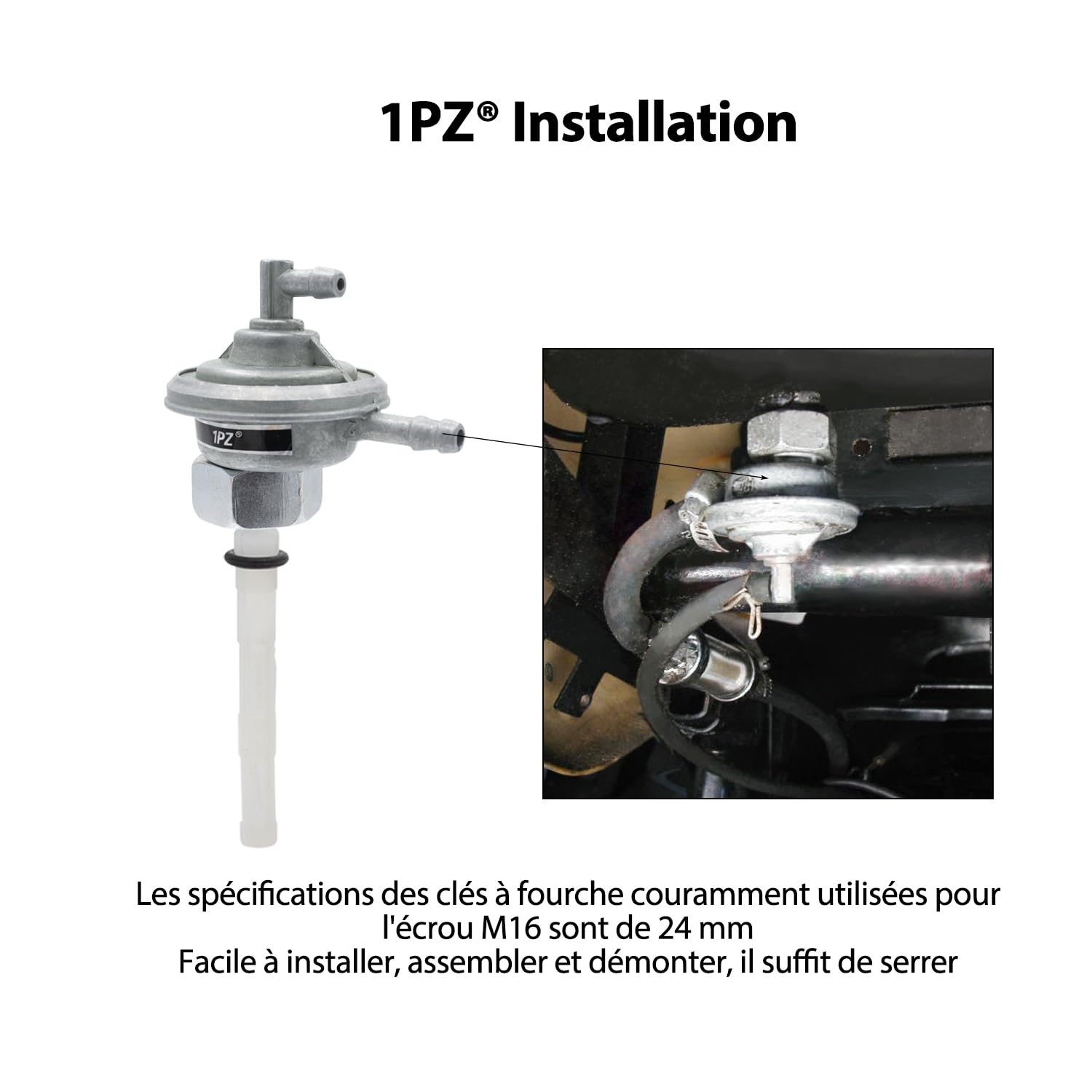Rubinetto Carburante Per Scooter - M16x1.5, Per Serbatoi Metallici GY6