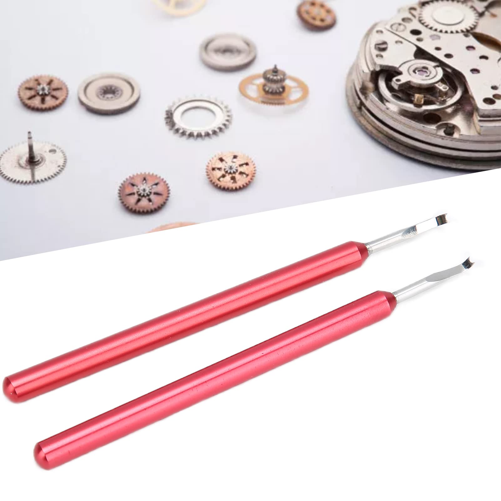 Juego de 2 piezas de aguja extractora para manecillas de reloj, levantador profesional de manecillas con espiral, herramienta de reparación de relojes de aleación para ajuste de