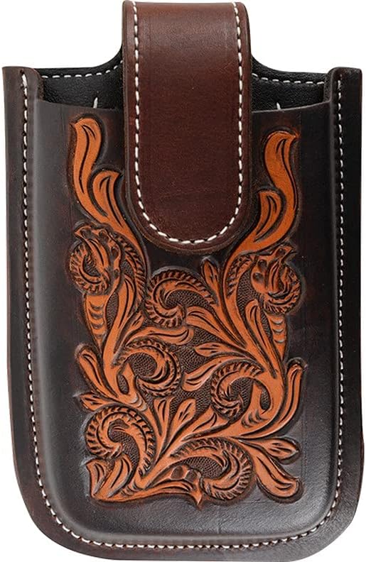 Martin Saddlery Floral Tooled Dyed Edged Smart Phone Holder N/A N/A