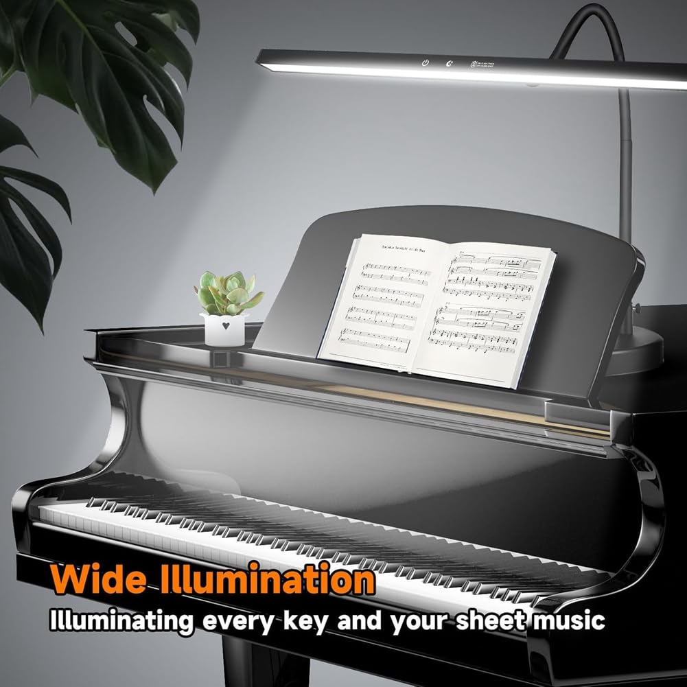 Malloy Musica per Pianoforte Light Dimmable Modern Reading Lamp per Pianoforte, Musicista, Lettura di Libri, Music Stand Light For Exight Piano UE Plug