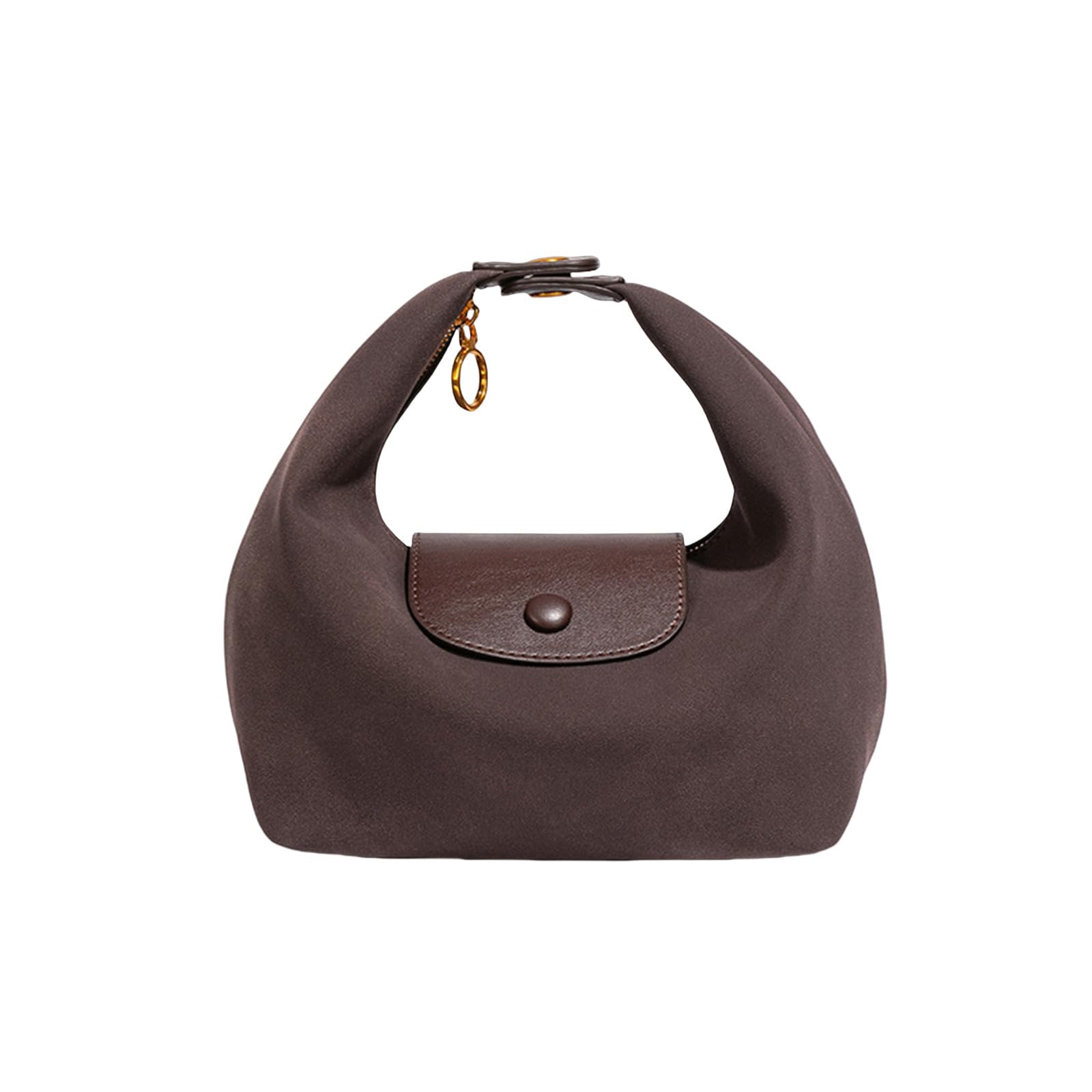 LUYYBDBG shoulder bag Women's Small Faux Suede Armpit New Trend Retro Underarm Luxury Designer Handbags And Purses-coffee