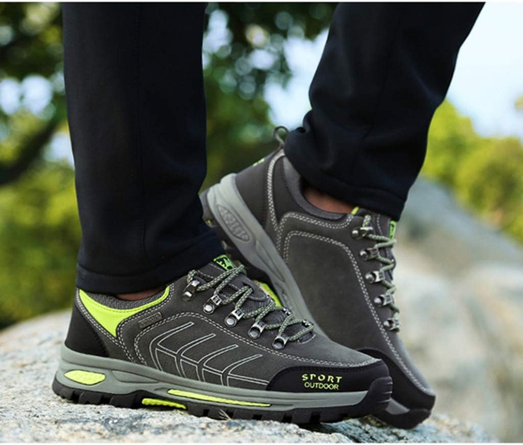 滑り止め ハイキング シューズ スニーカー キャンプ シューズ カジュアル 紳士靴 レースアップ 灰色 27.0cm ランニングシュ