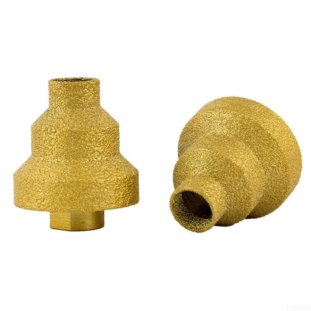 20/35/50mm Step Drill Bit, Pagoda Drill Hole Opener Drilling Hole Expansion Drill Chamfering Device Suitable For Tiles Quartz Stone Marble(2 pcs-gold)