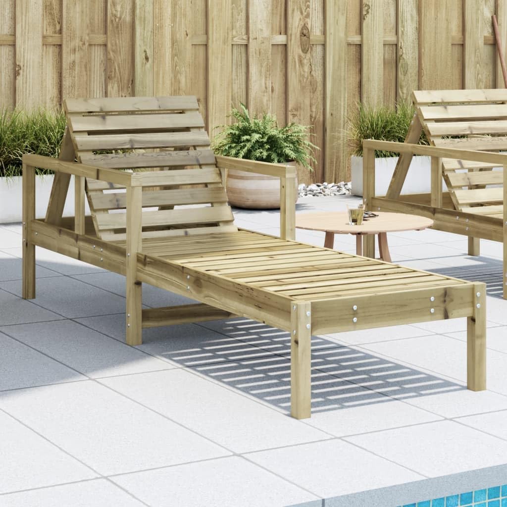 Chaise longue d'extérieur en pin pour un confort de jardin durable