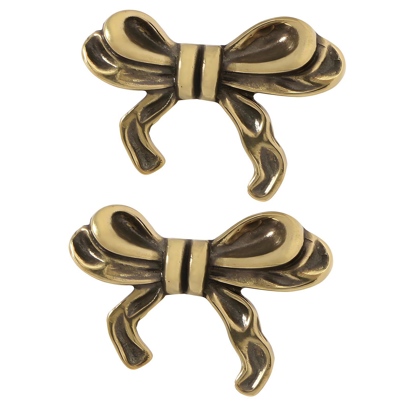 Dailibeer Aged Color Bow Knob Pull Handle Unique Brass Bow Cabinet Knob Cabinet Elegant Furniture Handle Home Decor Brass Butterfly Cabinet Pull