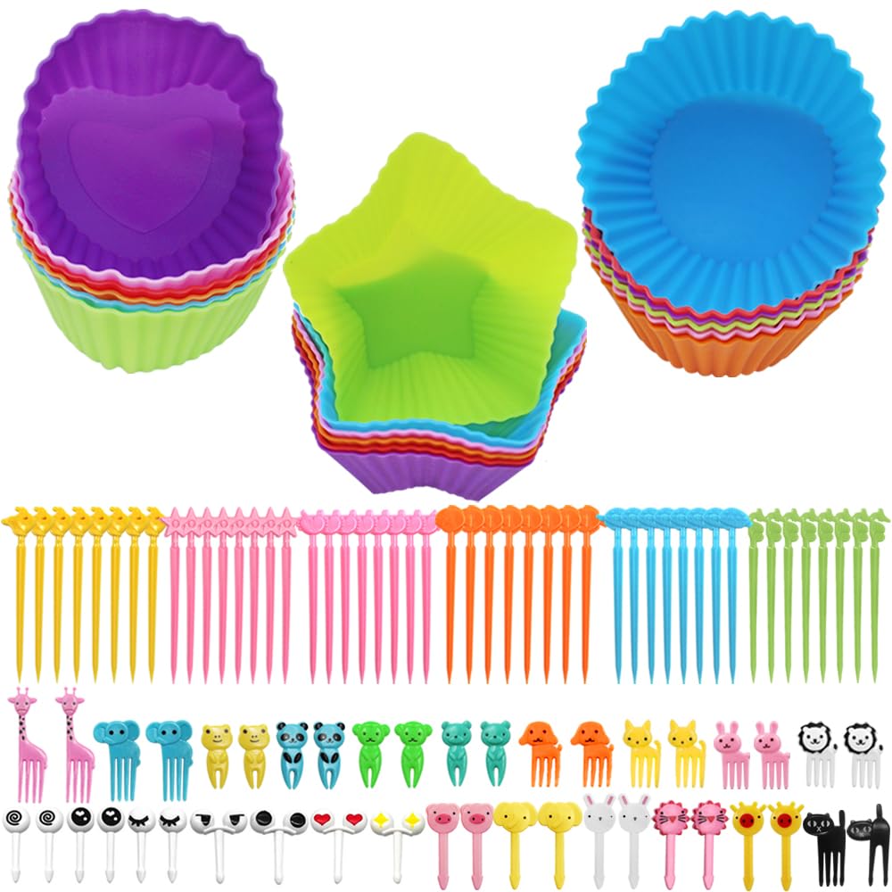 Moules à cupcakes en silicone et séparateurs bento pour éviter les fuites de nourriture