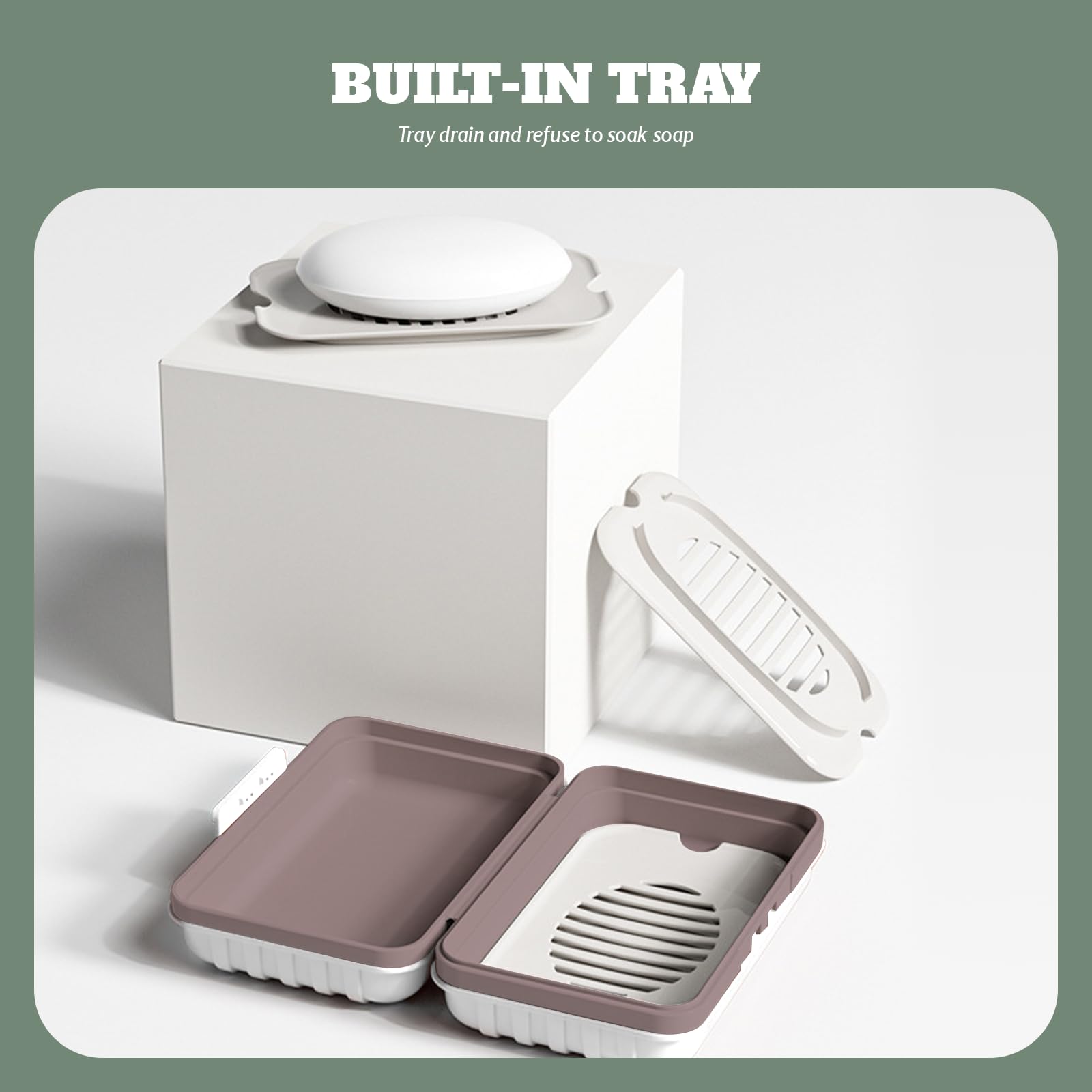 Bailinks 1 PCS Soap Dish, Portable Soap Box with Lid, Travel Soap Case for Bathroom Shower, Kitchen, Hiking - Image 3