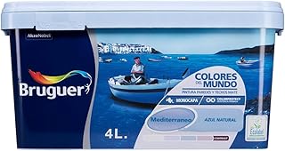Bruguer Colores del Mundo Pintura para paredes monocapa Mediterráneo Azul Natural 4 L
