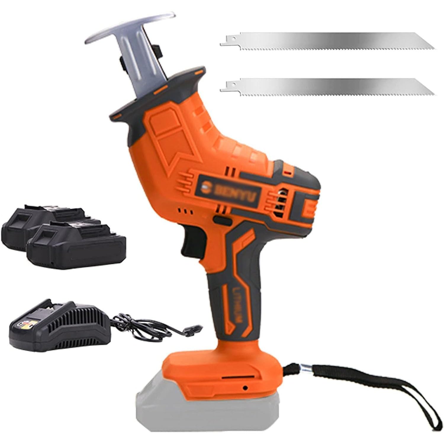 Sierra para Huesos Eléctrica, Sierra para Huesos Alternativa Inalámbrica, con Luz LED, para Hogar y Comercial, Funciona con Baterías,2battery+2sawtooth