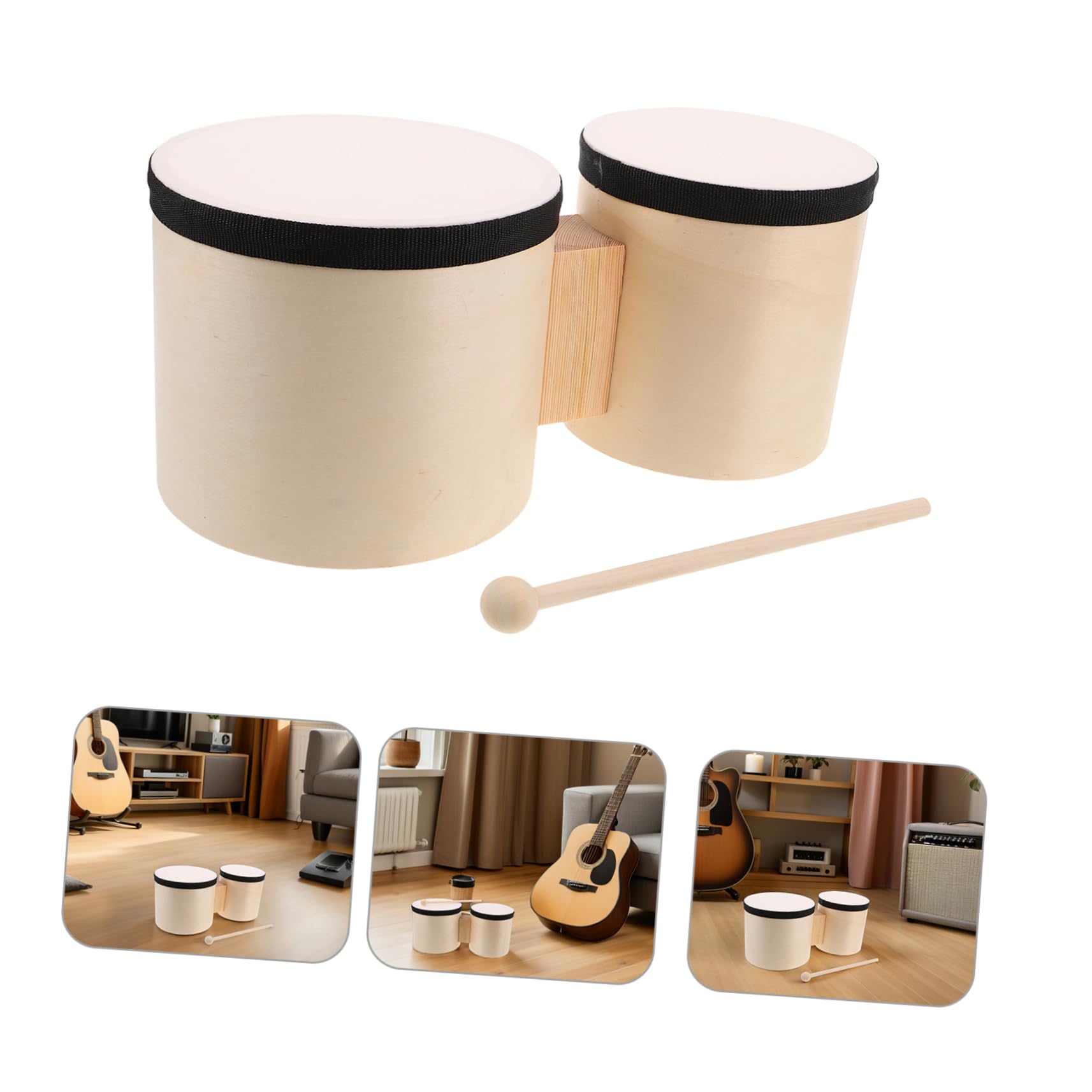 minkissy 1juegos Instrumentos De Percusión Bongós De Madera y De Mano Para Principiantes Educación Musical Aprendizaje De Percusión
