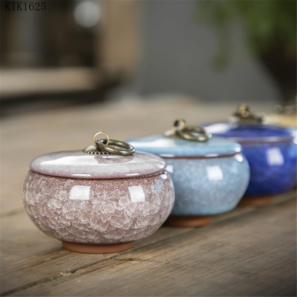 Zyyanshop Red Butter Dish Crackled Ceramic Butter Dish Household Portable Tea Organiser With Lid