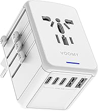 VOOMY für über 170 Länder Reisestecker mit 3 USB-C und 2 USB-A weiß