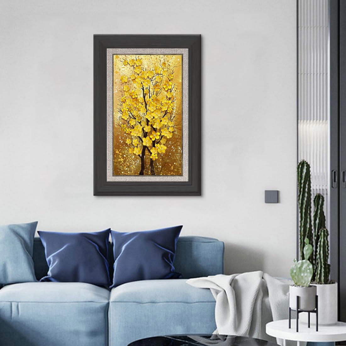 Amazon.co.jp: アートパネル 玄関 金運アップお 幸運の木風水絵