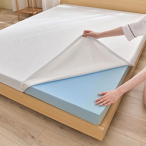 Miniatura 9 de Cubrecolchón de espuma viscoelástica de gel, protector de colchón refrescante, cubrecolchón de cama con infusión de gel con funda extraíble lavable,