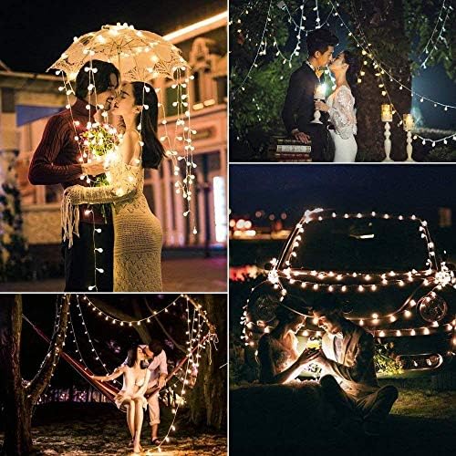 Useber Fairy Lights Plug in,100LED 33Ft Waterproof Globe String Lights 8 Modes Remote Control Indoor/Outdoor Fairy Lights for Bedroom,Garden,Wedding,Gazebo,Party (Warm White)