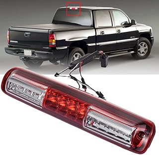 3rd Third Brake Light Cargo Lamp Compatible with 99-06 Chevy Silverado/GMC Sierra 1500 2500 3500 HD, for 07 Silverado/ Sierra 1500 2500 3500 Classic Red,High Mount Stop light Rear Center Cab Tail Lamp