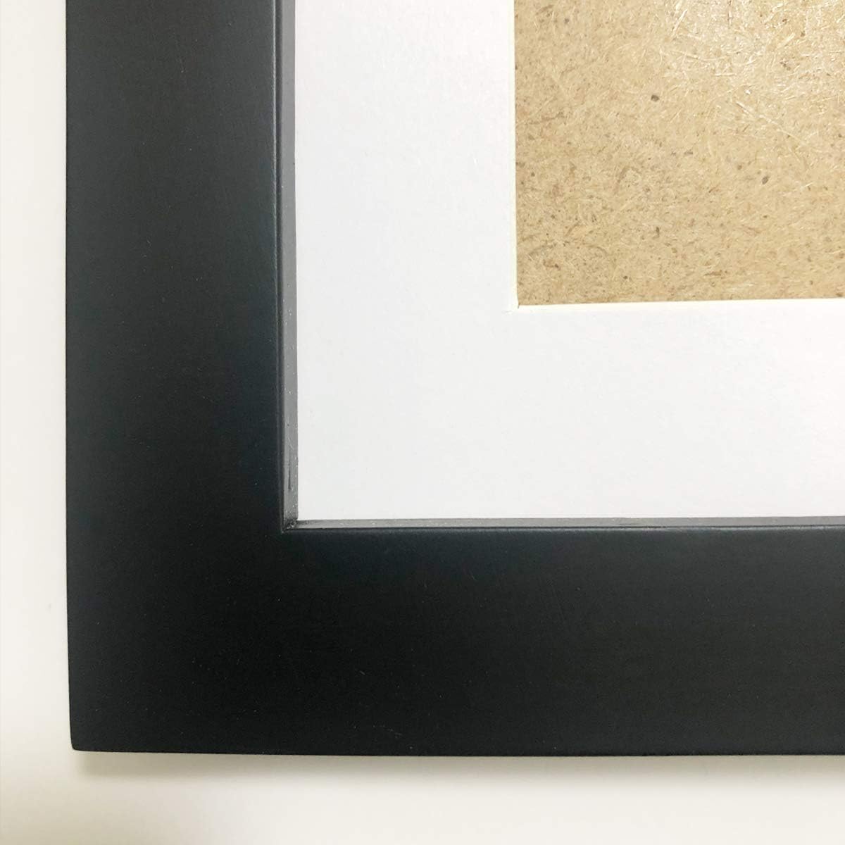 ZXT-parts 8x8 Picture Frames Black Packs 4, 6x6 Picture Frame with Mat, Solid Wood Frame,Plastic Panel (Not Glass). The Table or Wall. Set of 4.