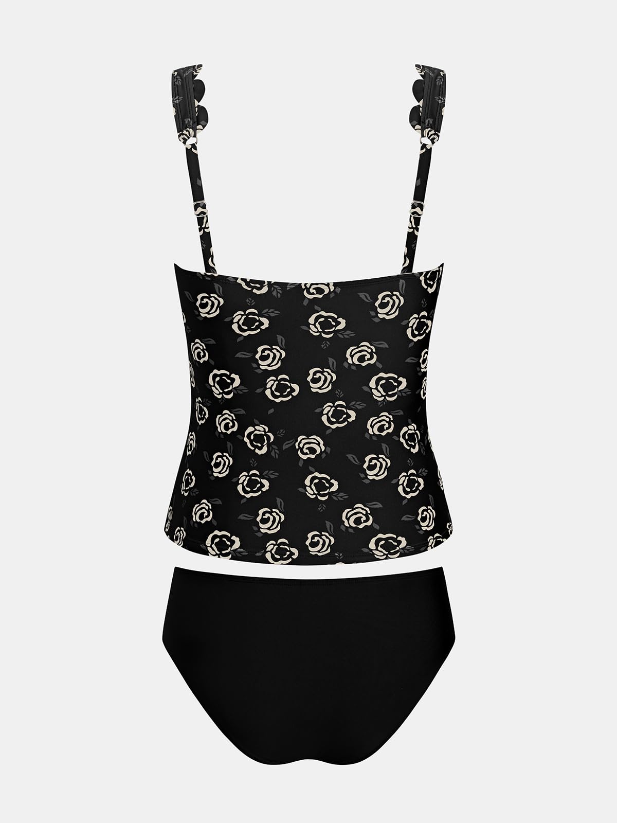 CUPSHE Tankini da donna Set Scoop Neck Scallop Trim Due Pezzi Costume Da Bagno Regolabile Spalline Larghe Increspato Costumi Da Bag