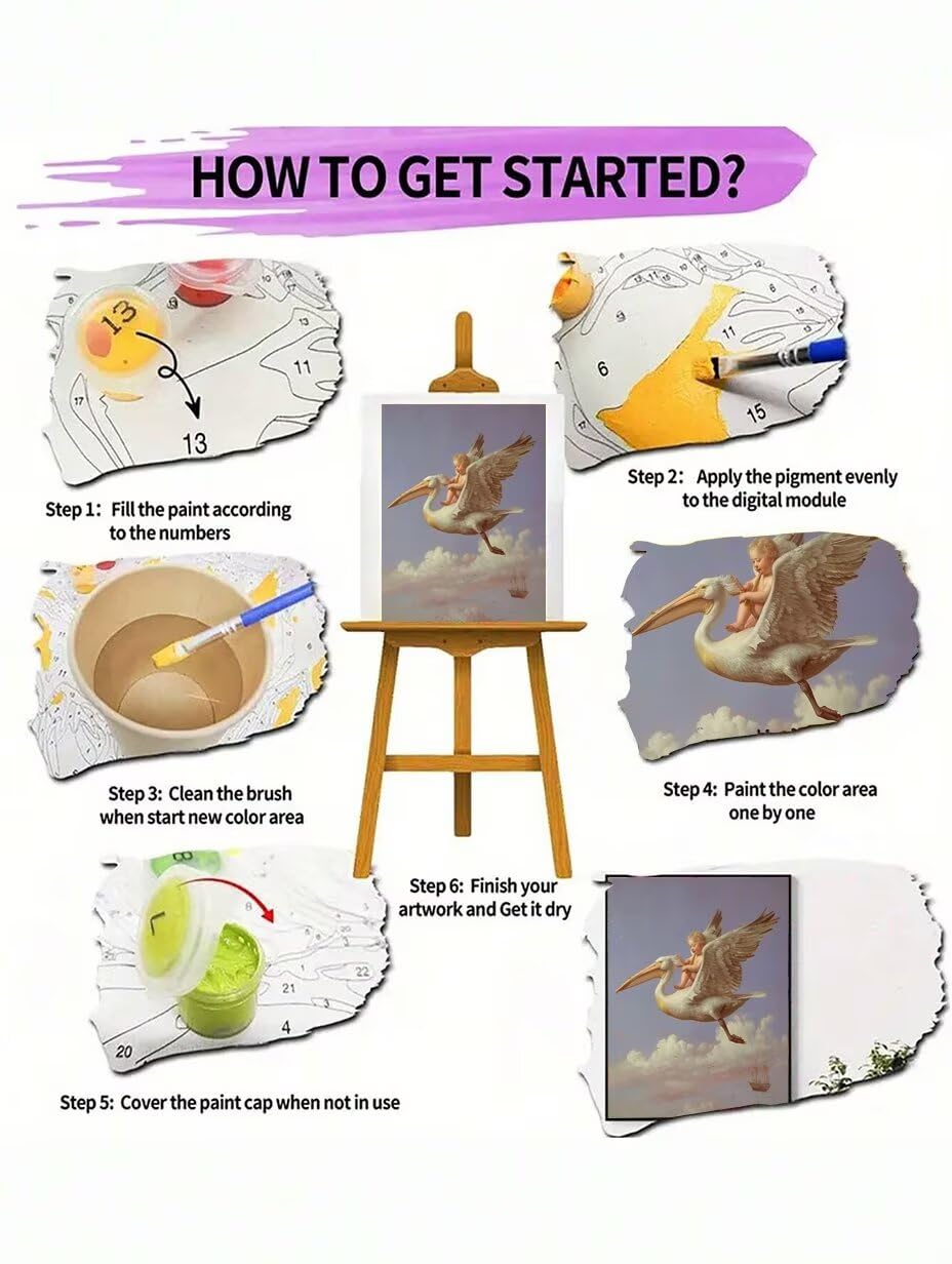 RNXAOPEN Peinture Numero Adulte Animal Bird - Activité Manuelle Adulte - Peinture Aquarelle - Loisir Creatif Adulte - Kit Loisir Créatif Enfant - Dès 167 Ans 100x130cm sans châssis en bois 4011-Y