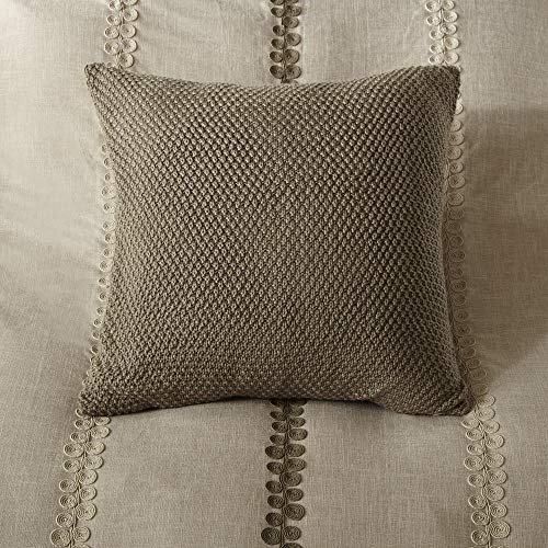 Madison Park Signature Chateau King Size Bed Comforter Set Bed In A Bag - Taupe , Soutache Cord Embroidery – 9 Pieces Bedding Sets – Faux Linen Bedroom Comforters #TOP6