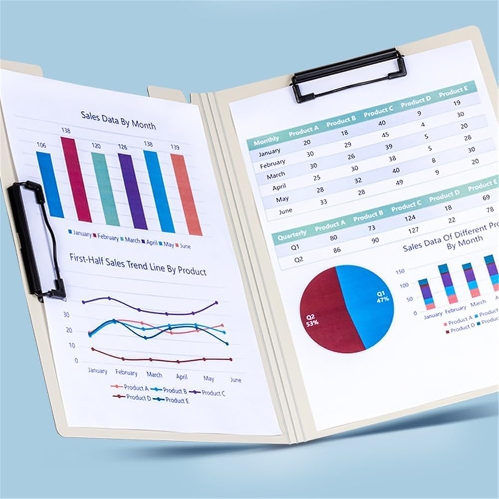 ファイルオーガナイザー 5個 A4フォルダー 多機能 ダブルクリップ ライティングパッド データ契約 アーカイブ 仕上げ 事務用品