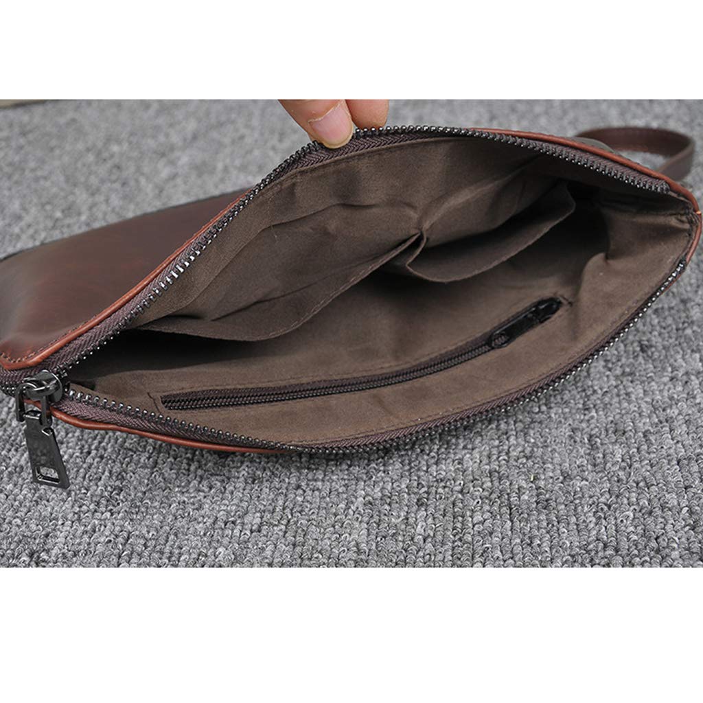 Pochette Uomo In Pelle - Borsello Da Polso Marrone Per Ufficio - Foto 3