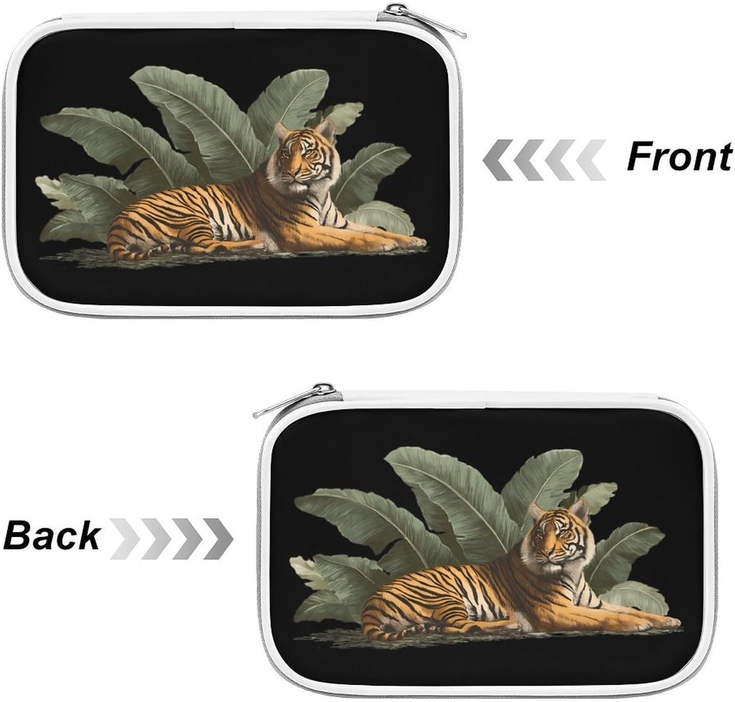Tiger Banana Leaves Cosmetic Bag Makeup Brush Organizer Bags image 3