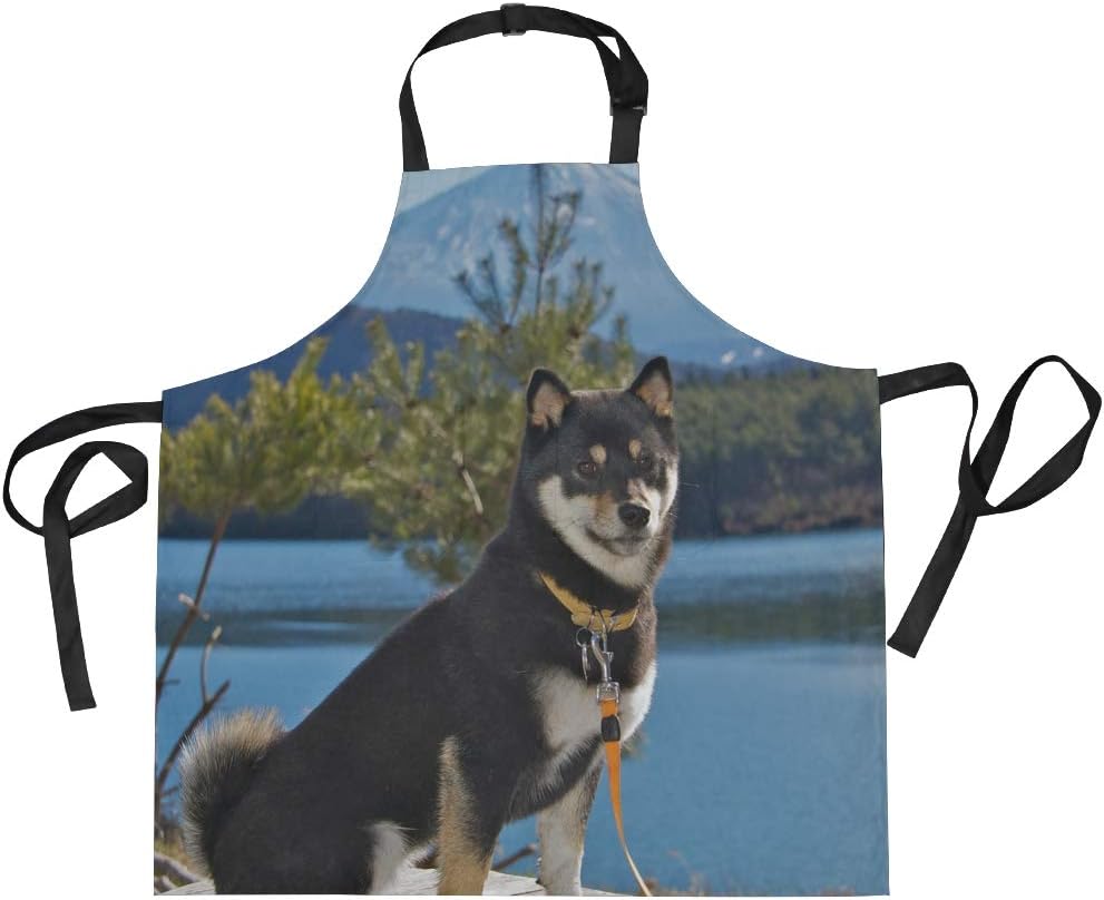 Soresore ソレソレ エプロン 女性用 H型 かわいい キッチンエプロン 富士山 柴犬 犬柄 可愛い アニマル おしゃれ 前掛け 首掛け 防水 ポケット付 料理 カフェ 保育士 家庭用 メンズ用 男女兼用 送料無料お手入れ要らず