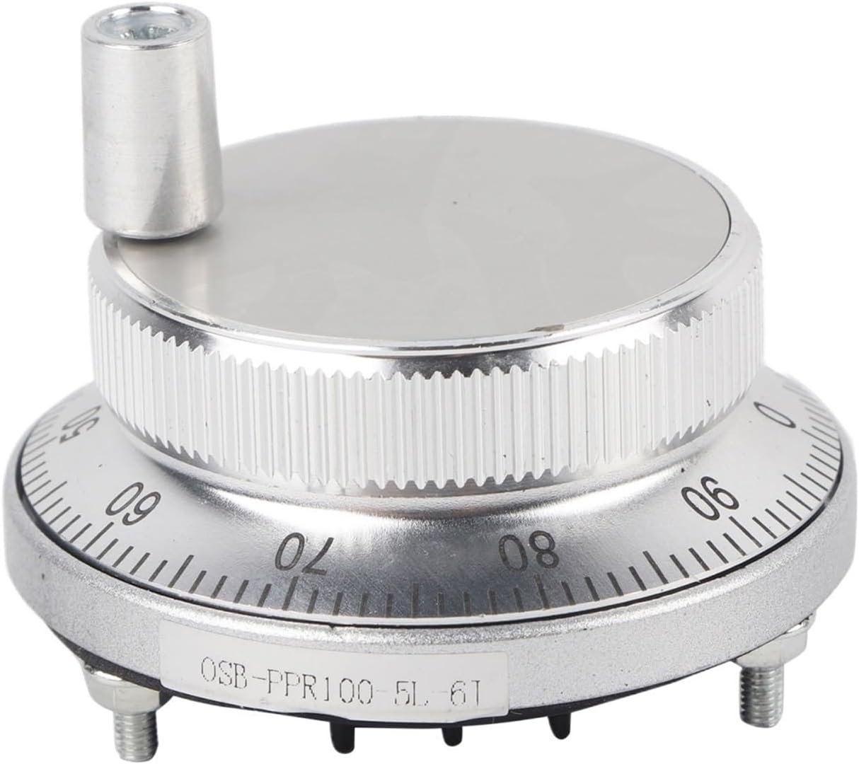 5V 60MM Hand Wheel Pulse Encoder Mill Router Manual Control(Silver)