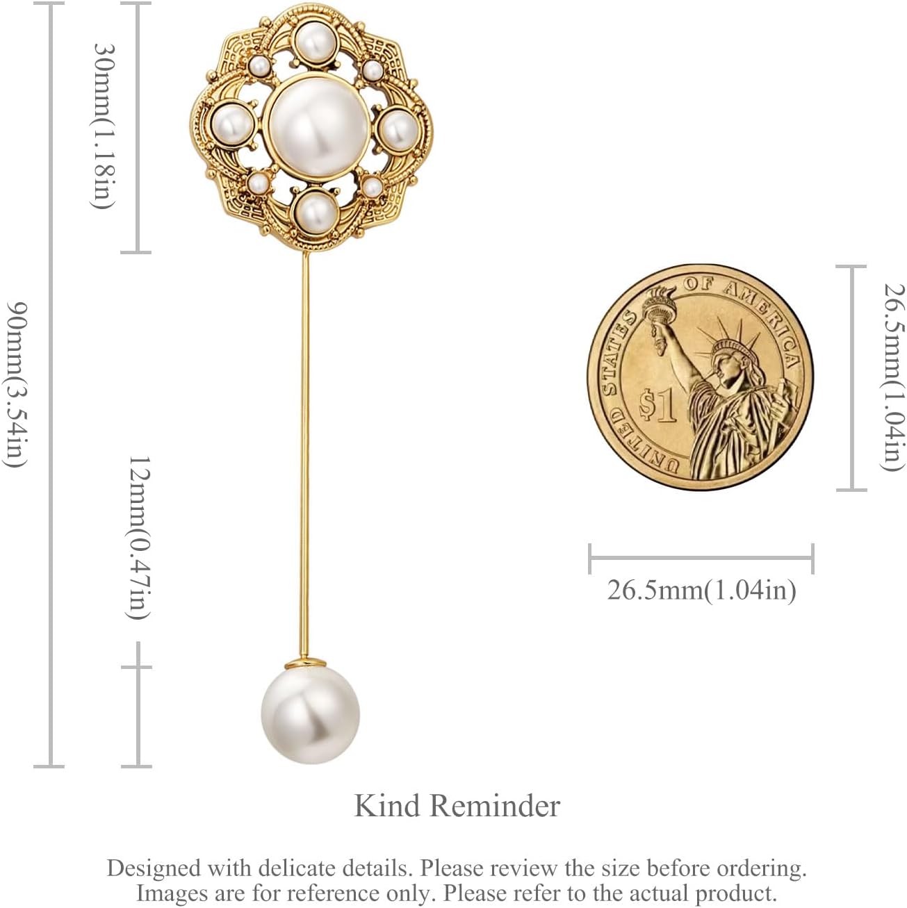 SHE'S FREE STYLE JUST FOR YOU [Versailles Dream] Vintage crown flower brooches and pins for women, Pearl brooch pins Metal Plating Process safety pins Baroque Style jewelry pins and brooches - Image 8