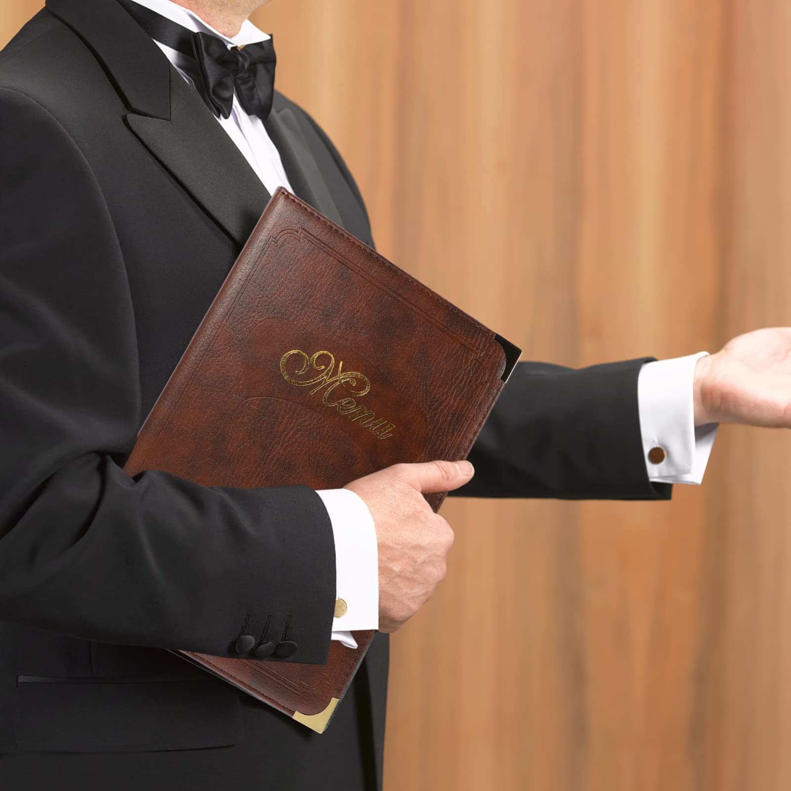 Hemoton Restaurant Check Menu Cover Leather A4 Ordering Meal Card Menu Display Folder Fine Workmanship