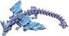 3D Printed Articulated Dragon Toy - 40cm Long with Expandable Wings & Vibrant Gradient Colors - Flexible Fidget Sensory Figure for Kids & Adults (Blue)