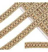 PandaHall Garniture De Tresse Gimp, 20m Ruban De Garniture Tressé En Tissu Mille-pattes Garniture De Volutes Argentées Bordure En Dentelle Métallisée Garniture Décorative En Tissu Pour Costume