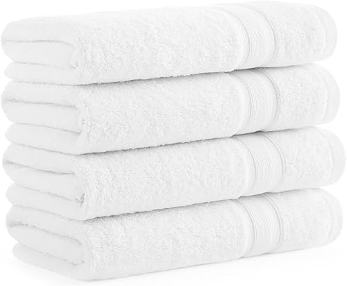 Aston & Arden Juego de 4 toallas de mano turcas sólidas, extra suaves y afelpadas con el mejor algodón egeo de fibra larga, 21.16 ozm, toalla de