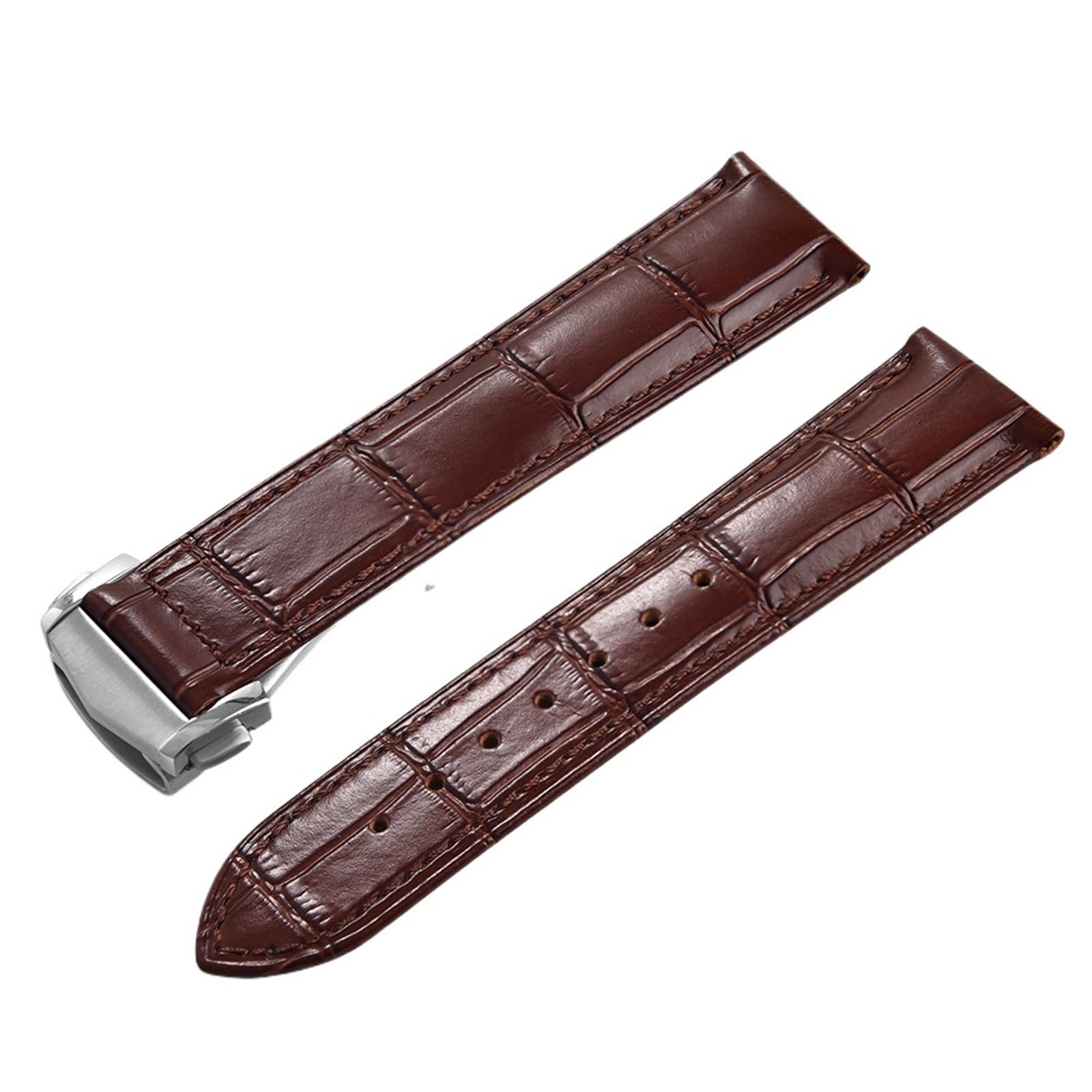 Generico Bracelet de montre à boucle déployante - Cuir de veau premium pour collections de montres emblématiques