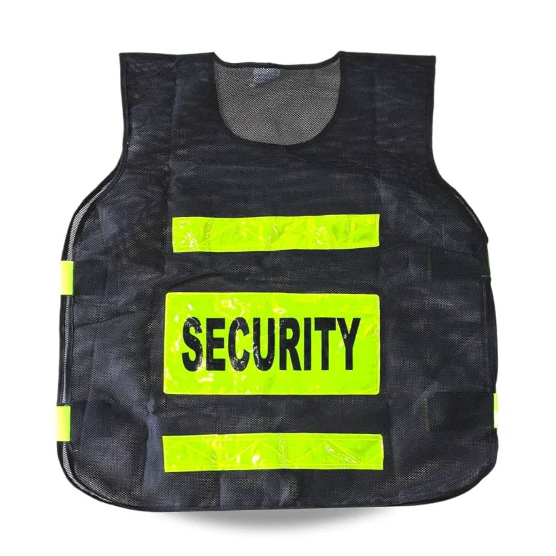 Security Reflective Vest, High Visibility Black with Neon Stripes, Polyester Fabric, Hook and Loop Closure-image-9