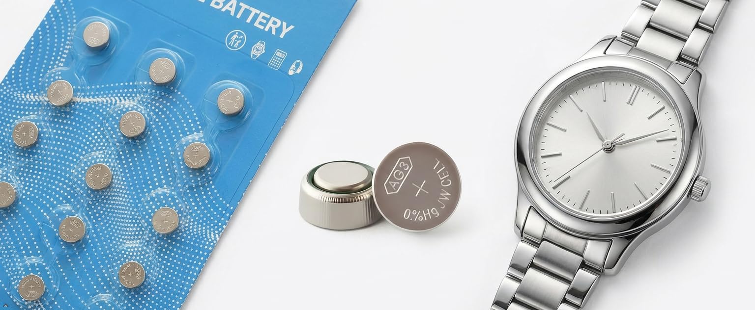 Batterie LR41 AG3 392 384 192 SR41W, confezione da 15, pile a bottone da 1,5 V, prive di mercurio e a tenuta stagna, potenza di lunga durata