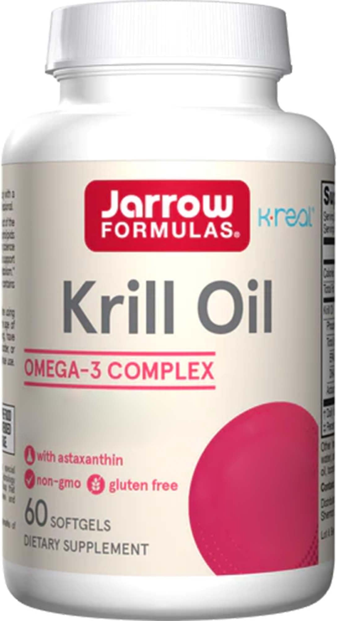 Krill Oil, 600mg, with Omega-3 and Astaxanthin, 60 Softgels, Gluten-Free, SOYA-Free, GMO-Free