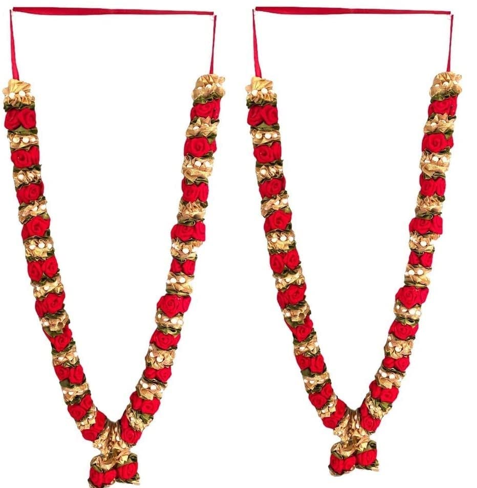 Artificial Indian mala/garland/haar jaimala milni mala shaadi indian wedding pooja gods idol mala ashtami,Mala 1 pc (medium)