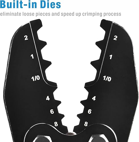 Miniatura 7 de iCrimp IWS-0810N - Herramienta de prensado de terminales de cable de batería para terminales de batería de cobre eléctrico 8,6,4,2,1,10 AWG, juegos