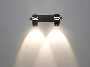 FILLISKA® 3 in 1 Double Wall spot/Picture/Display/Mirror Light with Adjustable Head and Colour Changing Function (MattBlack-197)